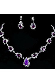 Jewelry Set Women's Birthday / Gift / Party / Special Occasion Jewelry Sets Alloy Rhinestone Necklaces / Earrings As the Picture