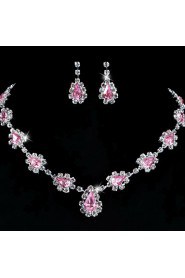 Jewelry Set Women's Birthday / Gift / Party / Special Occasion Jewelry Sets Alloy Rhinestone Necklaces / Earrings As the Picture