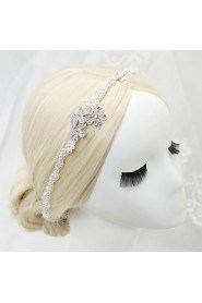 Women's / Flower Girl's Rhinestone / Alloy / Imitation Pearl Headpiece-Wedding / Special Occasion Headbands 1 Piece White Round