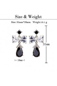 Brass With Cubic Zirconia Drop Earrings(More Colors)