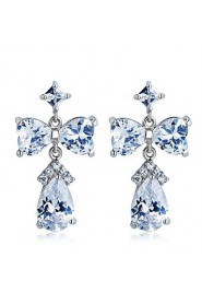 Brass With Cubic Zirconia Drop Earrings(More Colors)