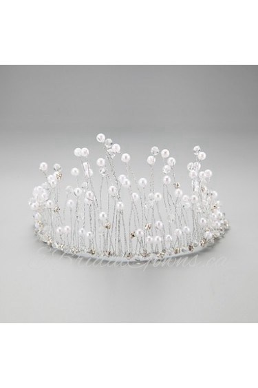 Women's / Flower Girl's Rhinestone / Crystal / Alloy / Imitation Pearl Headpiece-Wedding / Special Occasion Headbands 1 Piece White Round
