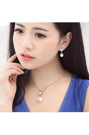 Luxurious Pearl Necklace Earrings dinner dress accessories set