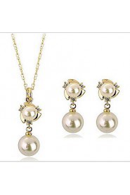 Luxurious Pearl Necklace Earrings dinner dress accessories set