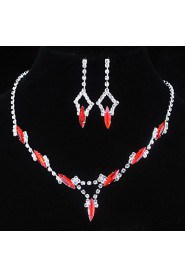 Jewelry Set Women's Wedding / Engagement / Birthday / Gift / Party / Special Occasion Jewelry Sets Alloy Rhinestone Necklaces / Earrings