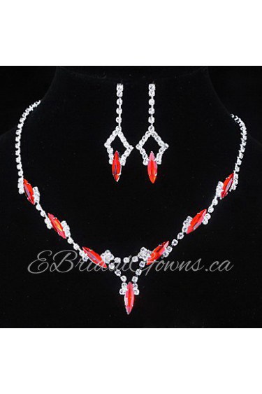 Jewelry Set Women's Wedding / Engagement / Birthday / Gift / Party / Special Occasion Jewelry Sets Alloy Rhinestone Necklaces / Earrings