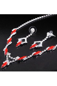 Jewelry Set Women's Wedding / Engagement / Birthday / Gift / Party / Special Occasion Jewelry Sets Alloy Rhinestone Necklaces / Earrings