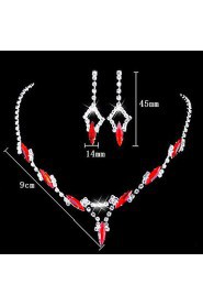 Jewelry Set Women's Wedding / Engagement / Birthday / Gift / Party / Special Occasion Jewelry Sets Alloy Rhinestone Necklaces / Earrings