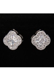 Drop Earrings Women's Platinum Earring Rhinestone