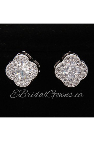 Drop Earrings Women's Platinum Earring Rhinestone