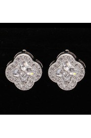 Drop Earrings Women's Platinum Earring Rhinestone