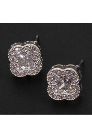 Drop Earrings Women's Platinum Earring Rhinestone