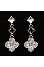 Drop Earrings Women's Platinum Earring Rhinestone