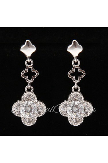 Drop Earrings Women's Platinum Earring Rhinestone