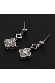 Drop Earrings Women's Platinum Earring Rhinestone