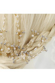 Women's / Flower Girl's Rhinestone / Alloy / Imitation Pearl Headpiece-Wedding / Special Occasion 1 Piece Clear Round