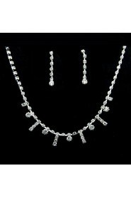 Jewelry Set Women's Anniversary / Birthday / Gift / Party / Special Occasion Jewelry Sets Alloy Rhinestone Necklaces / Earrings Silver