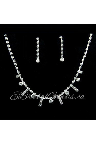 Jewelry Set Women's Anniversary / Birthday / Gift / Party / Special Occasion Jewelry Sets Alloy Rhinestone Necklaces / Earrings Silver