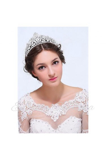 Women's Sterling Silver / Alloy Headpiece-Wedding / Special Occasion / Casual Tiaras 1 Piece Clear Round