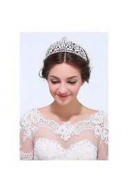 Women's Sterling Silver / Alloy Headpiece-Wedding / Special Occasion / Casual Tiaras 1 Piece Clear Round