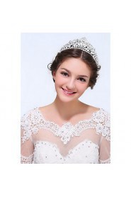 Women's Sterling Silver / Alloy Headpiece-Wedding / Special Occasion / Casual Tiaras 1 Piece Clear Round