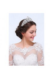 Women's Sterling Silver / Alloy Headpiece-Wedding / Special Occasion / Casual Tiaras 1 Piece Clear Round