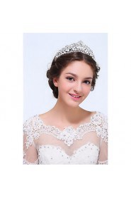 Women's Sterling Silver / Alloy Headpiece-Wedding / Special Occasion / Casual Tiaras 1 Piece Clear Round