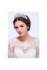 Women's Sterling Silver / Alloy Headpiece-Wedding / Special Occasion / Casual Tiaras 1 Piece Clear Round