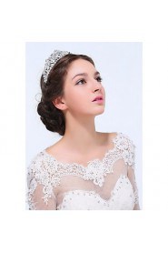 Women's Sterling Silver / Alloy Headpiece-Wedding / Special Occasion / Casual Tiaras 1 Piece Clear Round