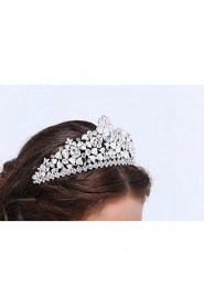 Women's Sterling Silver / Alloy Headpiece-Wedding / Special Occasion / Casual Tiaras 1 Piece Clear Round