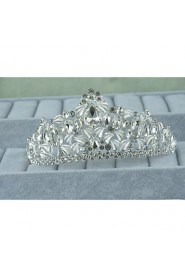 Women's Sterling Silver / Alloy Headpiece-Wedding / Special Occasion / Casual Tiaras 1 Piece Clear Round