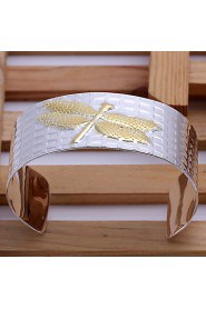 Fashion Dragonfly Shape Silver Plated Copper Animal Bangle Bracelets(Silver)(1Pc)