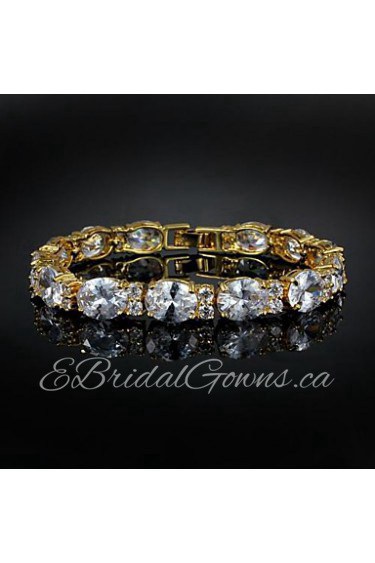 Nice Alloy Gold Plated With Big Zircon Bangles Bracelet(More Colors)