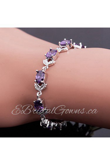 Top Quality AZircon Bracelet Fine Jewelry ,Elegant Purple