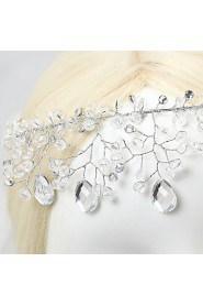 Women's / Flower Girl's Rhinestone / Alloy Headpiece-Wedding / Special Occasion Headbands 1 Piece White Round