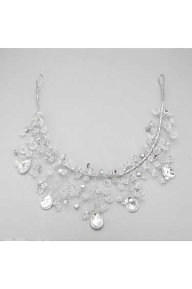Women's Crystal / Alloy Headpiece-Wedding / Special Occasion Flowers / Head Chain 1 Piece Clear Round