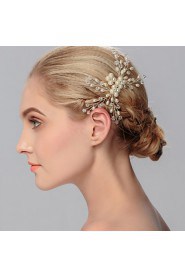 Women's Imitation Pearl Headpiece-Wedding / Special Occasion / Casual / Office & Career / Outdoor Hair Combs 1 Piece Clear Round