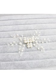 Women's Imitation Pearl Headpiece-Wedding / Special Occasion / Casual / Office & Career / Outdoor Hair Combs 1 Piece Clear Round
