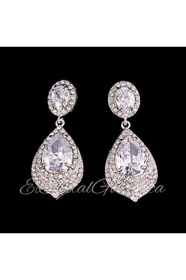 Luxurious Big Rhinestones Long Vintage Dangle Brides Bridesmaids Wedding Party Princess Earring