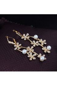 Amazing Brass Gold Plated with Cubic Zirconia Women's Chandelier Earrings(More Colors)