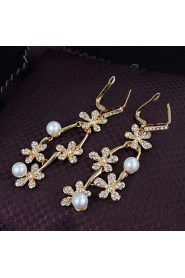 Amazing Brass Gold Plated with Cubic Zirconia Women's Chandelier Earrings(More Colors)