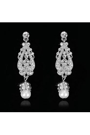 Vintage Women's Earrings Zircon Diamond Silver Earring For Wedding Bridal