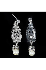 Vintage Women's Earrings Zircon Diamond Silver Earring For Wedding Bridal