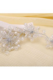Bride's Flower Shape Pearl Forehead Wedding Headdress Hair Accessories 1 PC