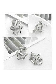 Hoop Earrings Women's Alloy Earring Cubic Zirconia