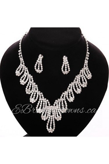 Elegant Alloy With Rhinestone Ladies' Jewelry Sets