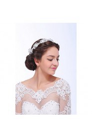 Women's Lace / Alloy / Imitation Pearl / Acrylic Headpiece-Wedding / Special Occasion / Casual Headbands 1 Piece Clear / Ivory Round