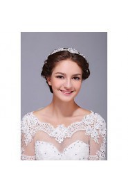 Women's Lace / Alloy / Imitation Pearl / Acrylic Headpiece-Wedding / Special Occasion / Casual Headbands 1 Piece Clear / Ivory Round