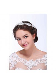 Women's Lace / Alloy / Imitation Pearl / Acrylic Headpiece-Wedding / Special Occasion / Casual Headbands 1 Piece Clear / Ivory Round