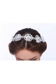 Women's Lace / Alloy / Imitation Pearl / Acrylic Headpiece-Wedding / Special Occasion / Casual Headbands 1 Piece Clear / Ivory Round